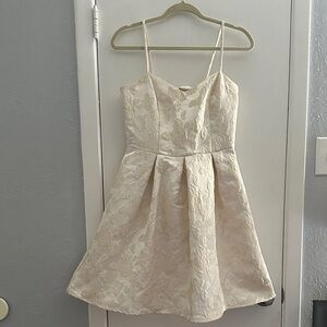 The Moon Cream Floral Jacquard Dress